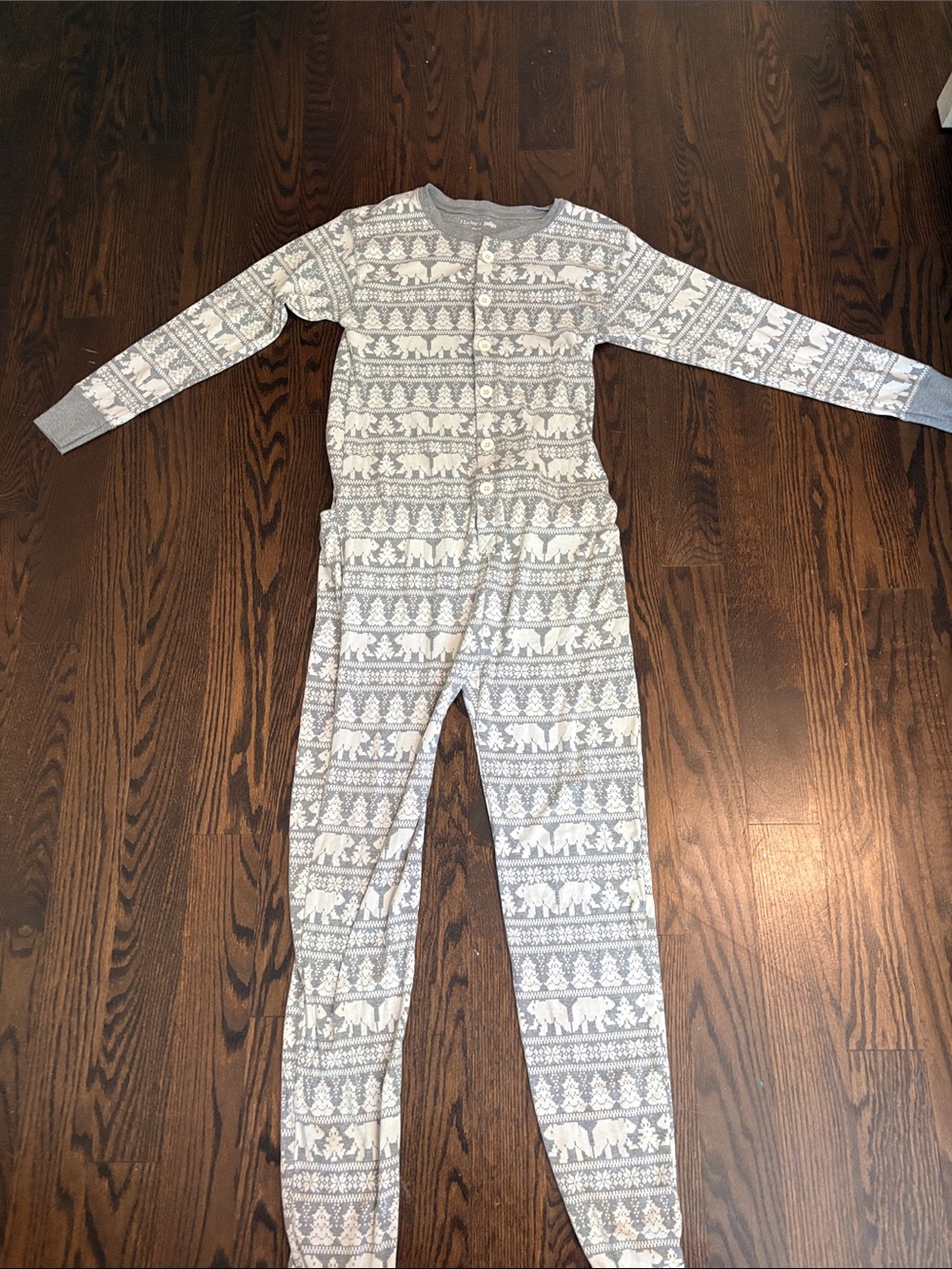 Indigo Women's Grey & White Christmas one piece pajamas